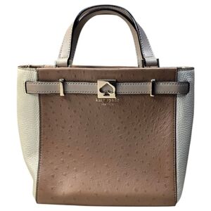 KATE SPADE Houston Street  OSTRICH Embossed Leather LEO Bag Handbag